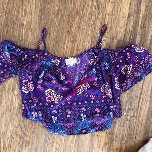 Pacsun BOHO purple off the shoulder blouse